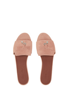 Loro Piana Charms Sandal Suede Goatskin Precious Rose
