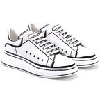 Alexander Mcqueen Oversized – White Black Outline